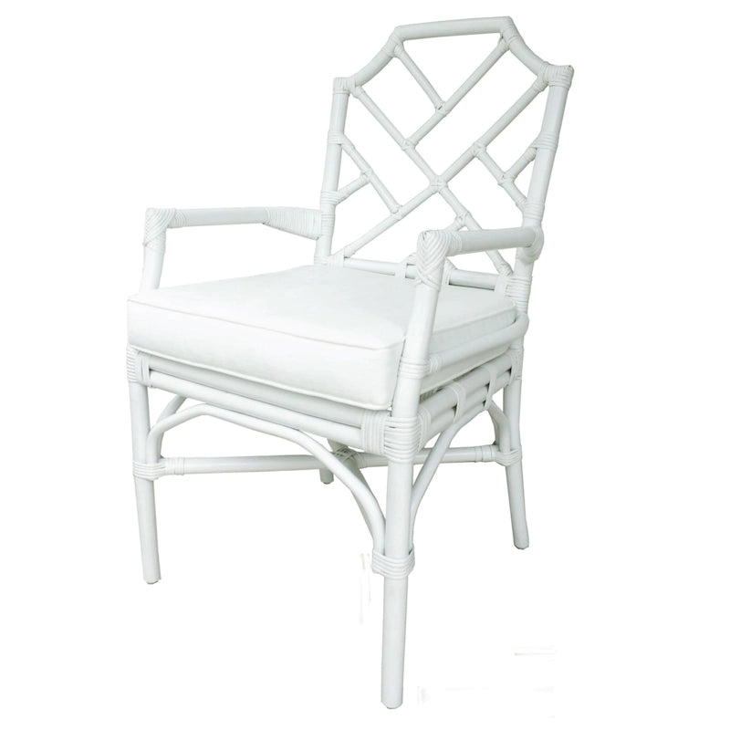 Fauteuil en rotin avec structure de style Chippendale