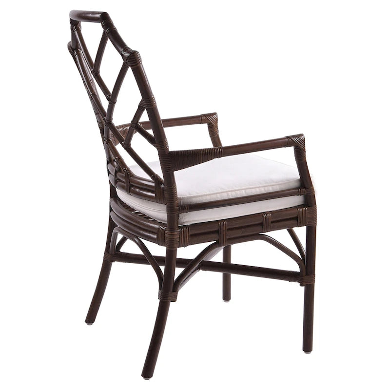 Fauteuil en rotin avec structure de style Chippendale