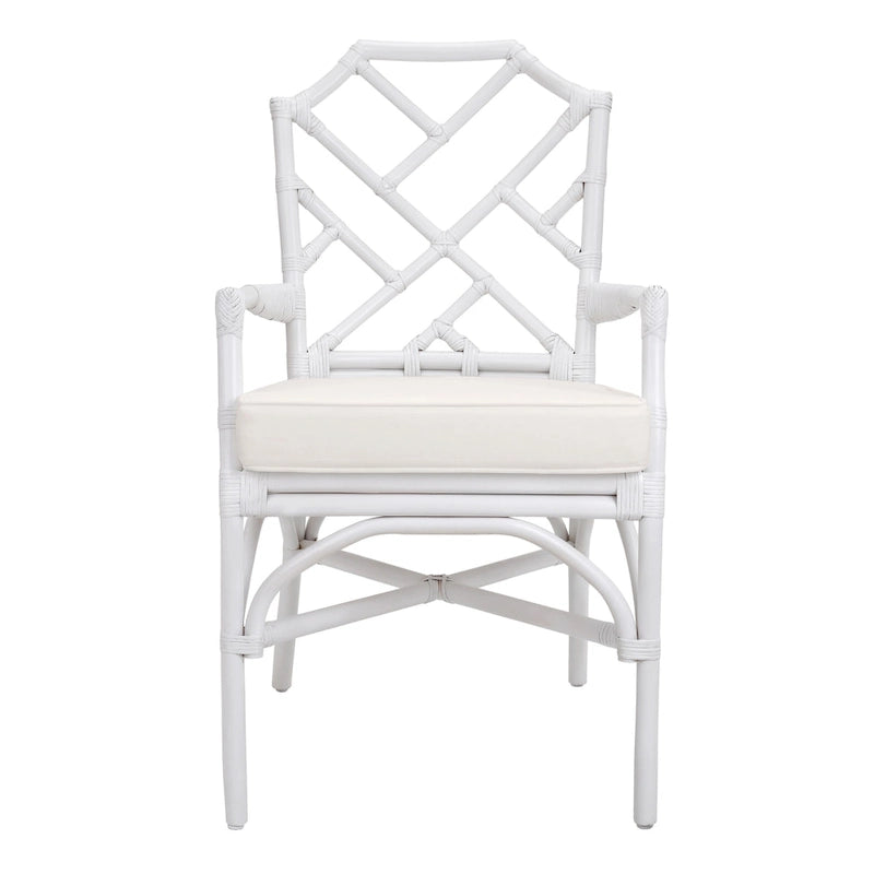 Fauteuil en rotin avec structure de style Chippendale