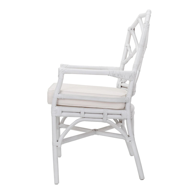 Fauteuil en rotin avec structure de style Chippendale