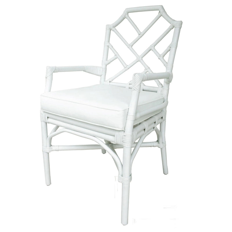 Fauteuil en rotin avec structure de style Chippendale