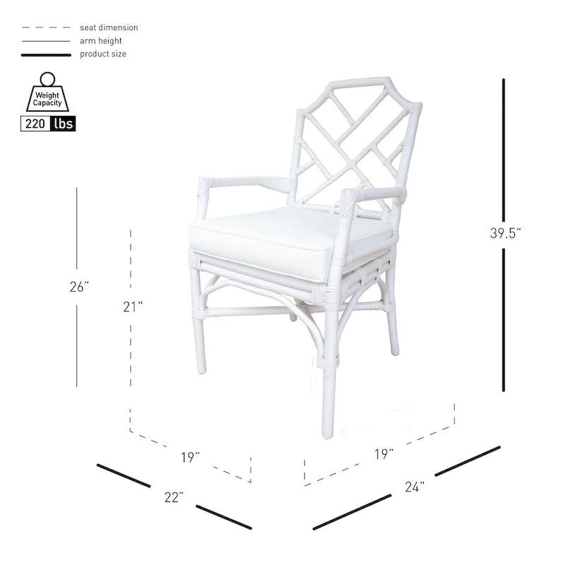 Fauteuil en rotin avec structure de style Chippendale