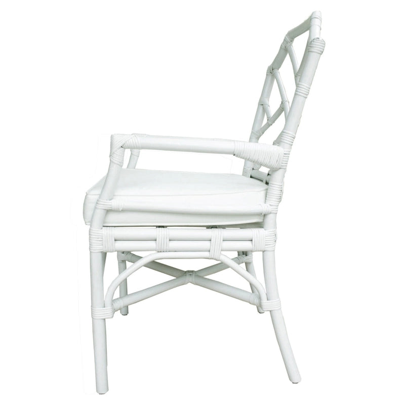 Fauteuil en rotin avec structure de style Chippendale