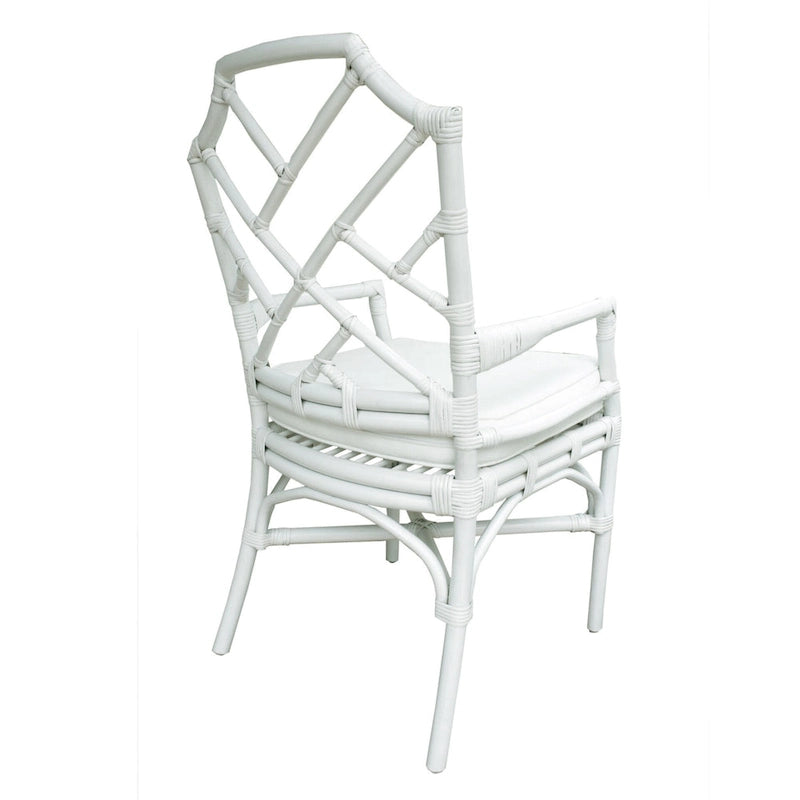 Fauteuil en rotin avec structure de style Chippendale