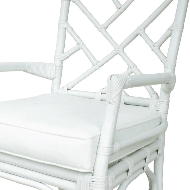 Fauteuil en rotin avec structure de style Chippendale