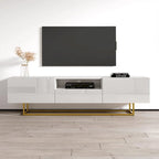 Meuble TV avec façades brillantes et rangement