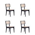 Chaise de salle à manger avec assise en cannage et cadre en bois