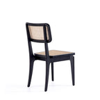 Chaise de salle à manger avec assise en cannage et cadre en bois