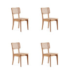 Chaise de salle à manger avec assise en cannage et cadre en bois