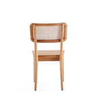 Chaise de salle à manger avec assise en cannage et cadre en bois