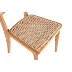 Chaise de salle à manger avec assise en cannage et cadre en bois