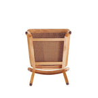 Chaise de salle à manger avec assise en cannage et cadre en bois