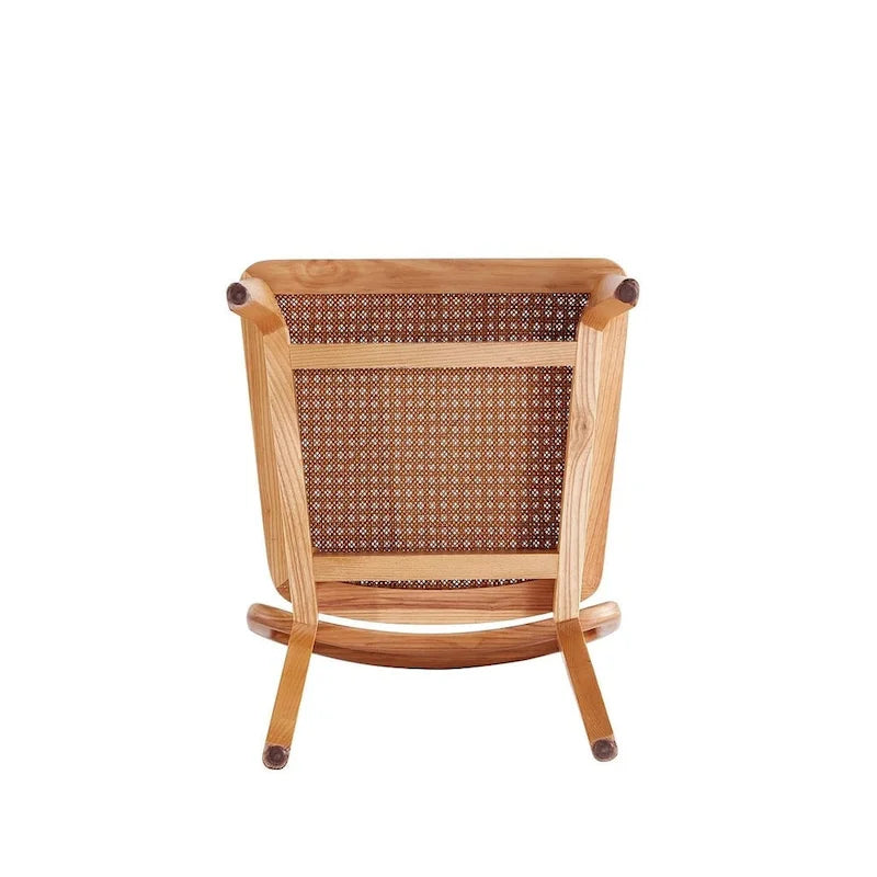 Chaise de salle à manger avec assise en cannage et cadre en bois