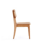 Chaise de salle à manger avec assise en cannage et cadre en bois