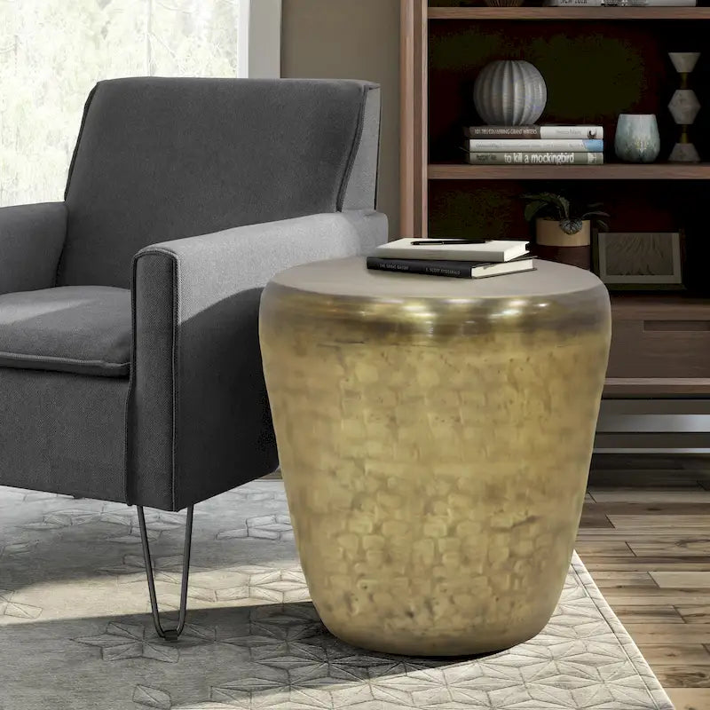 Table d'appoint en métal de style industriel, entièrement assemblée – 20 l x 20 P x 22 H