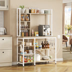Étagère de cuisine style boulanger avec prises électriques et étagères de rangement