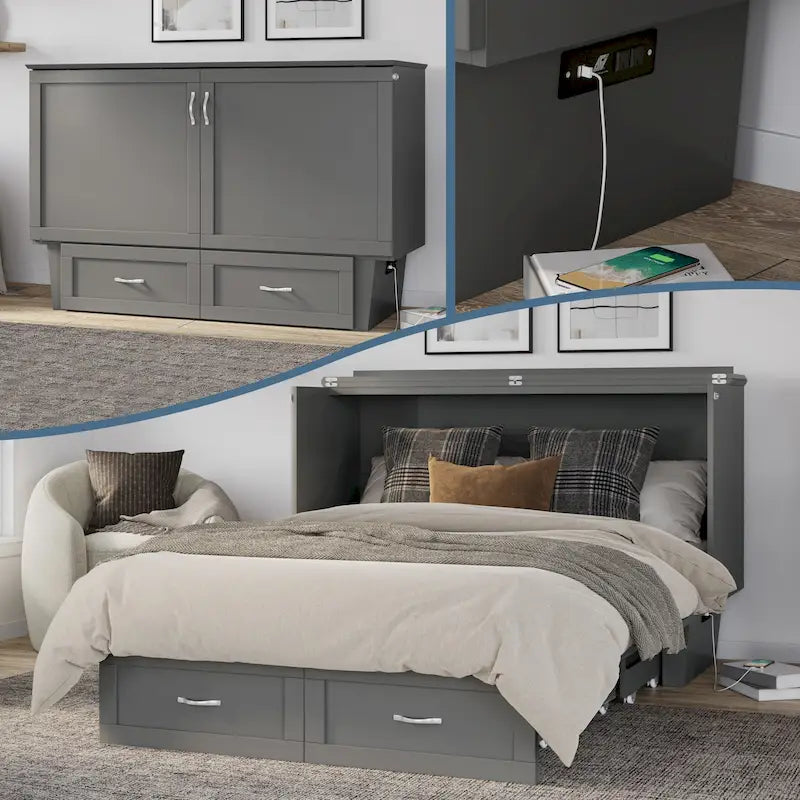 Lit escamotable Queen avec matelas
