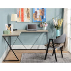 Bureau d'angle en L avec base métallique