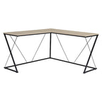 Bureau d'angle en L avec base métallique