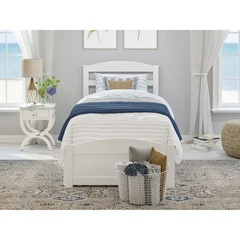 Lit plateforme avec tête et pied de lit et 2 tiroirs de rangement sous le lit