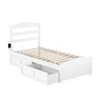 Lit plateforme avec tête et pied de lit et 2 tiroirs de rangement sous le lit