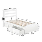 Lit plateforme avec tête et pied de lit et 2 tiroirs de rangement sous le lit