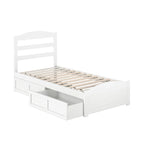 Lit plateforme avec tête et pied de lit et 2 tiroirs de rangement sous le lit