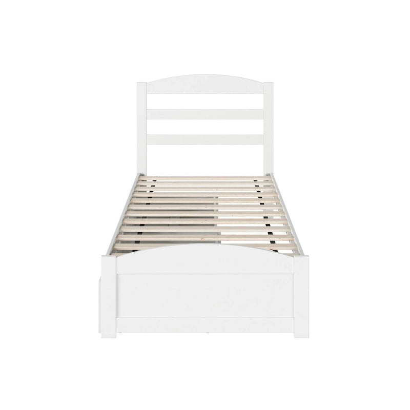 Lit plateforme avec tête et pied de lit et 2 tiroirs de rangement sous le lit