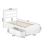 Lit plateforme avec tête et pied de lit et 2 tiroirs de rangement sous le lit