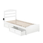 Lit plateforme avec tête et pied de lit et 2 tiroirs de rangement sous le lit