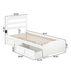 Lit plateforme avec tête et pied de lit et 2 tiroirs de rangement sous le lit