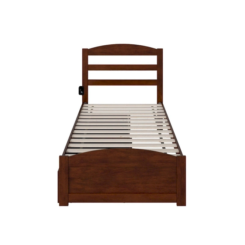 Lit plateforme avec tête et pied de lit et 2 tiroirs de rangement sous le lit