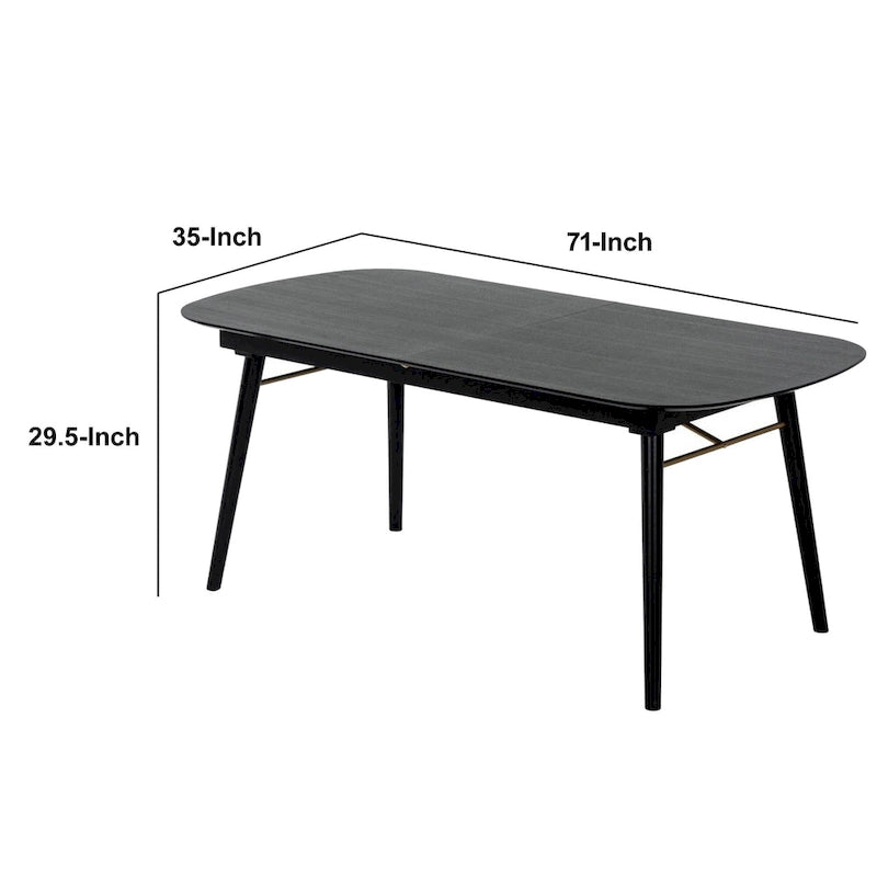 Table de salle à manger ovale extensible, plateau imitation bois, gris anthracite