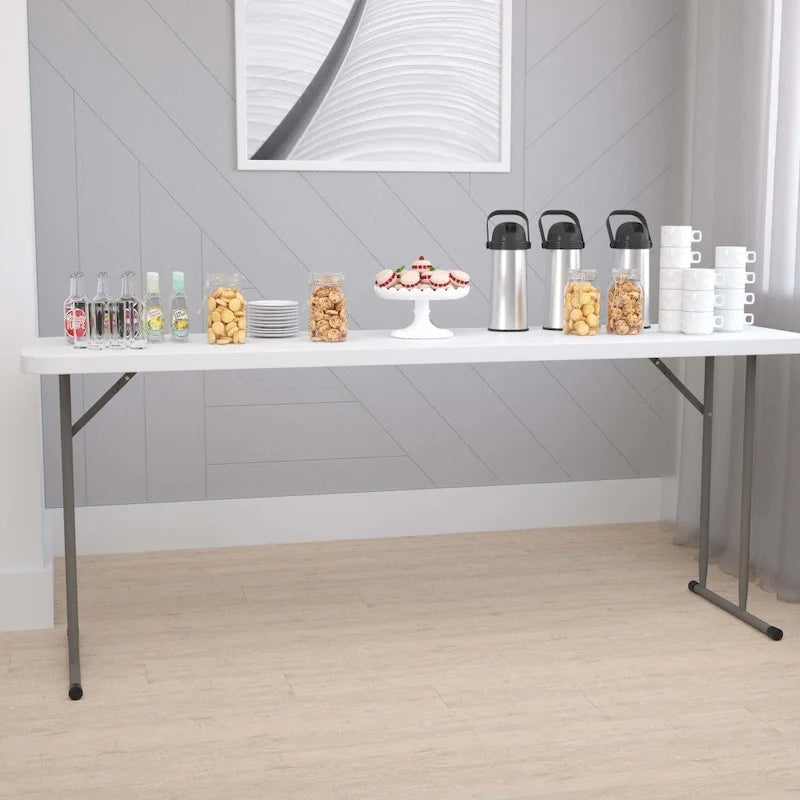 Table de formation rectangulaire pliante en plastique de 6 pieds