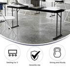 Table de formation rectangulaire pliante en plastique de 6 pieds