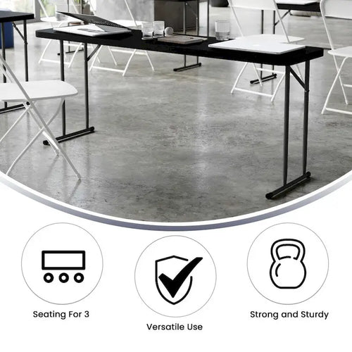 Table de formation rectangulaire pliante en plastique de 6 pieds