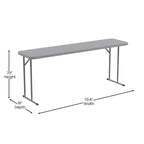 Table de formation rectangulaire pliante en plastique de 6 pieds