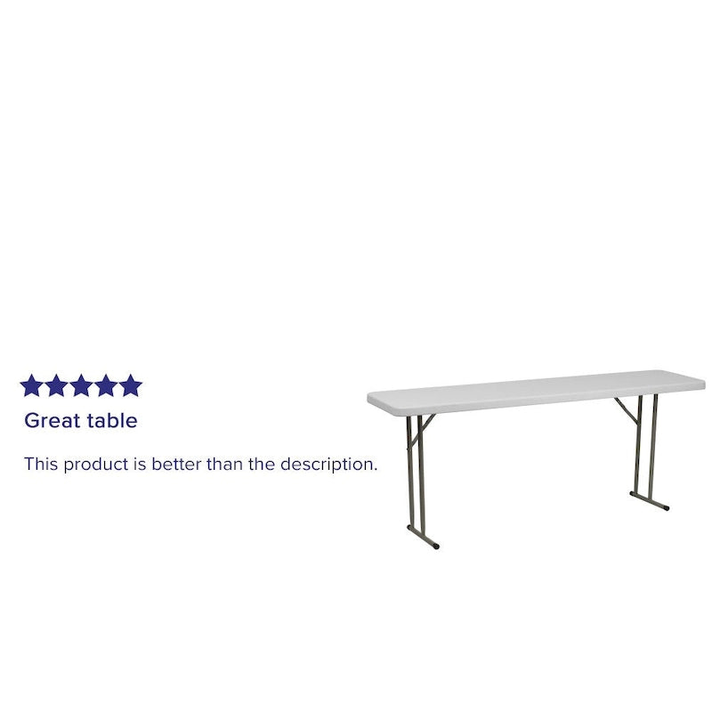 Table de formation rectangulaire pliante en plastique de 6 pieds