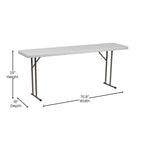 Table de formation rectangulaire pliante en plastique de 6 pieds