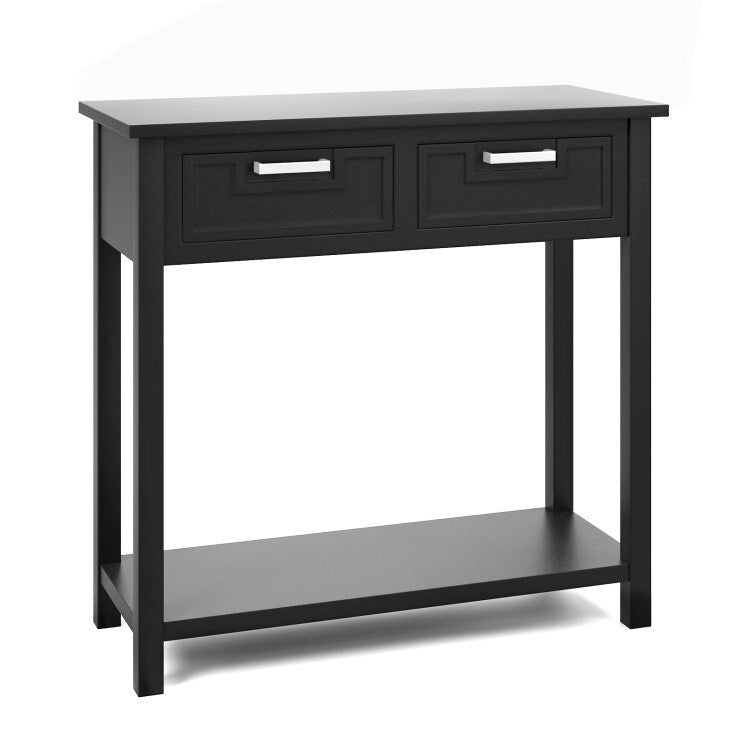 Console étroite avec tiroirs et étagère de rangement ouverte