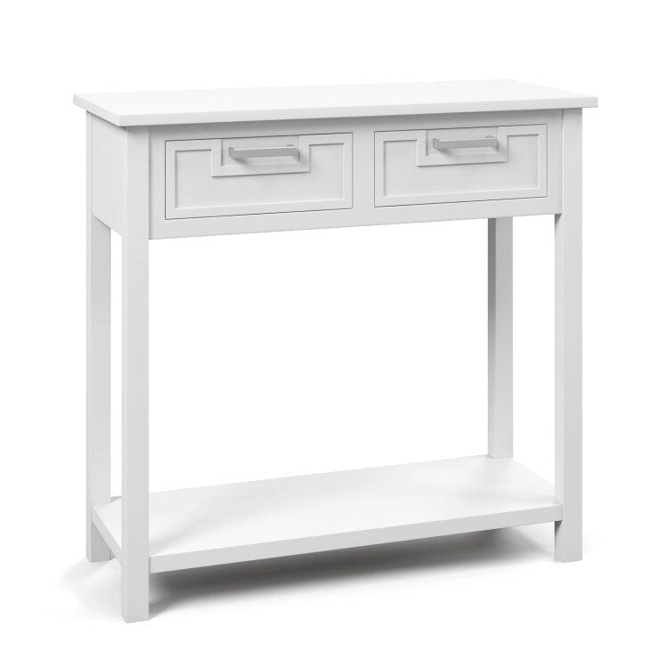 Console étroite avec tiroirs et étagère de rangement ouverte