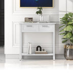 Console étroite avec tiroirs et étagère de rangement ouverte