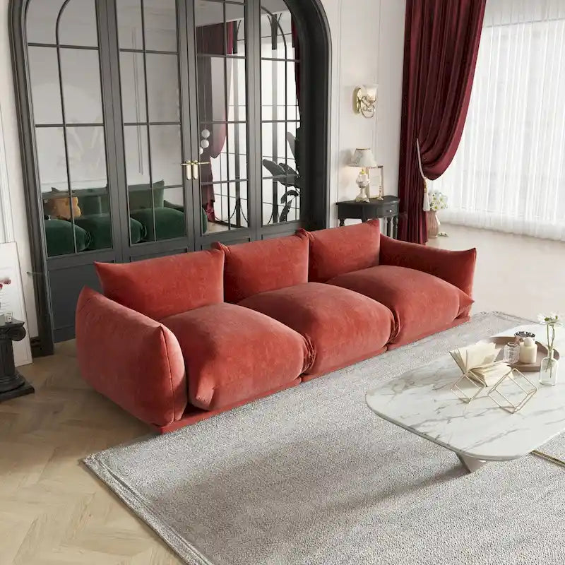 Fauteuil rond avec revêtement en chenille et coussin en éponge