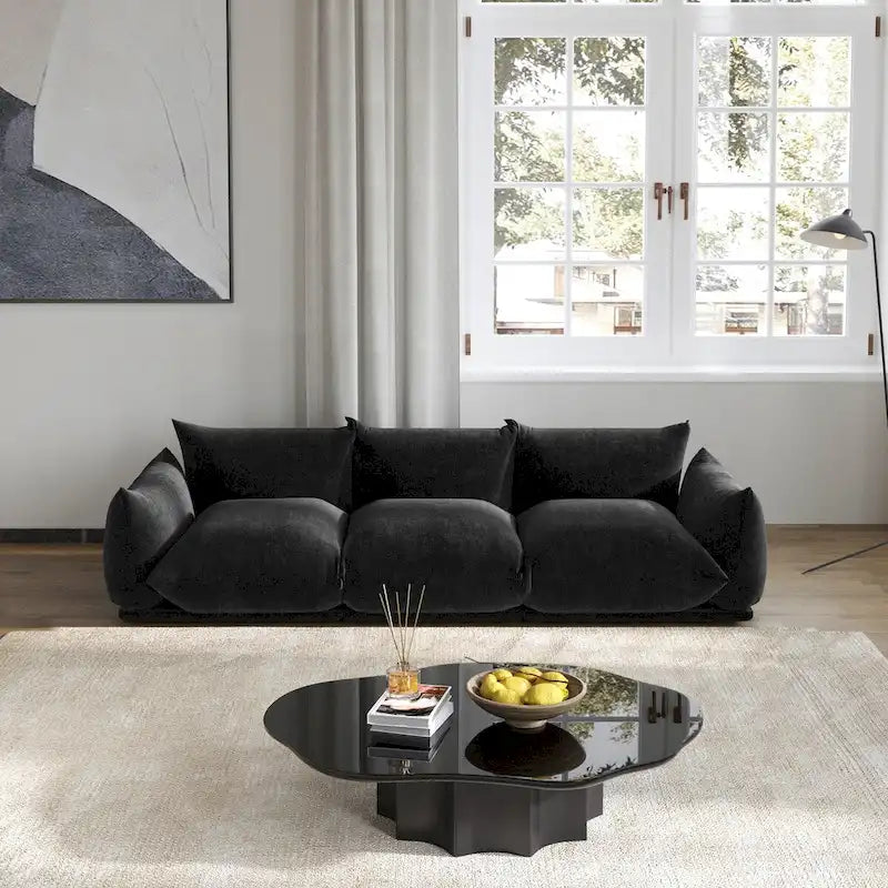 Fauteuil rond avec revêtement en chenille et coussin en éponge