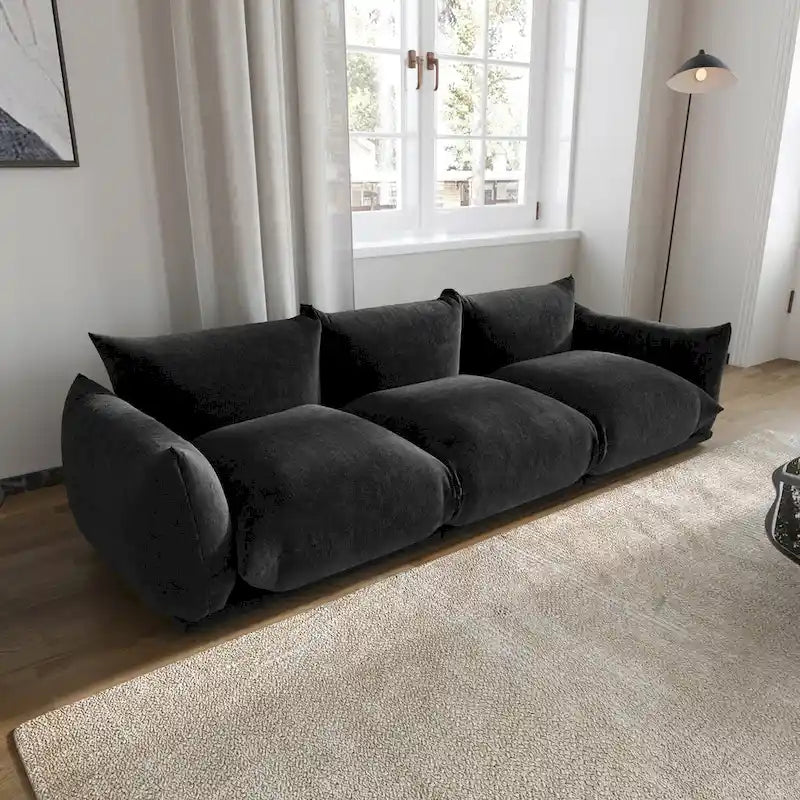 Fauteuil rond avec revêtement en chenille et coussin en éponge