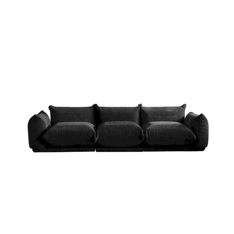 Fauteuil rond avec revêtement en chenille et coussin en éponge
