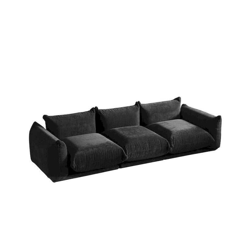 Fauteuil rond avec revêtement en chenille et coussin en éponge
