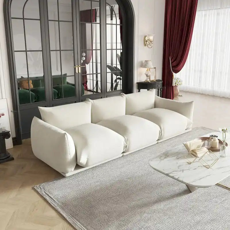 Fauteuil rond avec revêtement en chenille et coussin en éponge