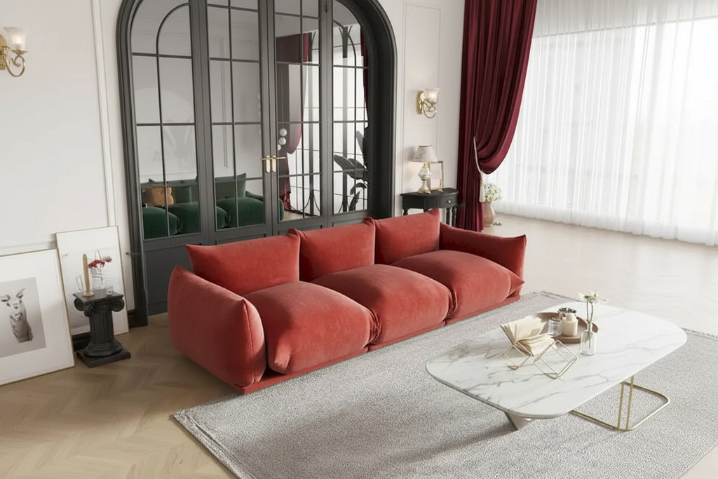 Fauteuil rond avec revêtement en chenille et coussin en éponge