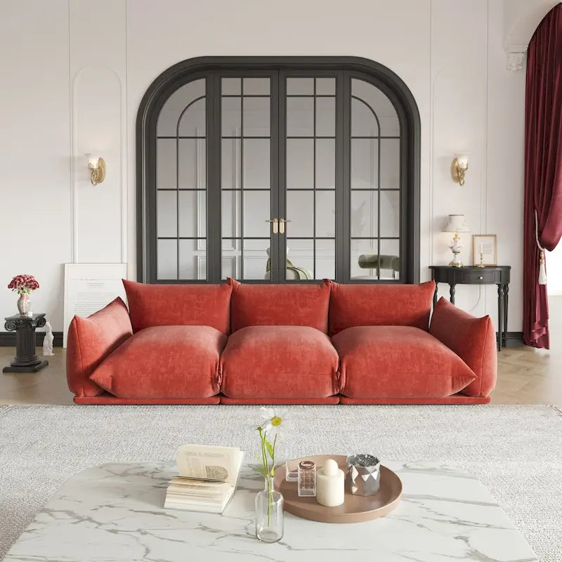 Fauteuil rond avec revêtement en chenille et coussin en éponge